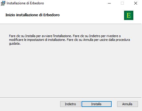 Inizio installazione
